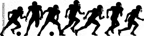 American Football Players Silhouette Bundle Illustration