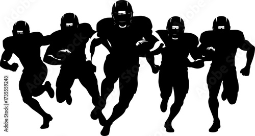 American Football Players Silhouette Bundle Illustration