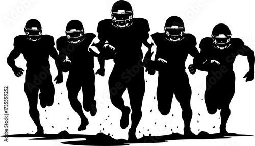 American Football Players Silhouette Bundle Illustration