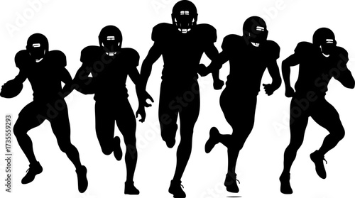 American Football Players Silhouette Bundle Illustration