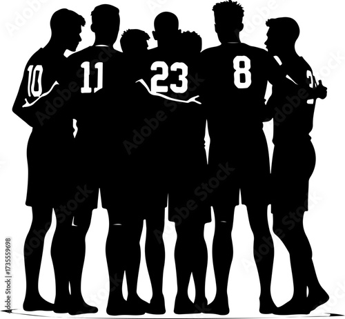 American Football Team Players Running Silhouette Bundle
