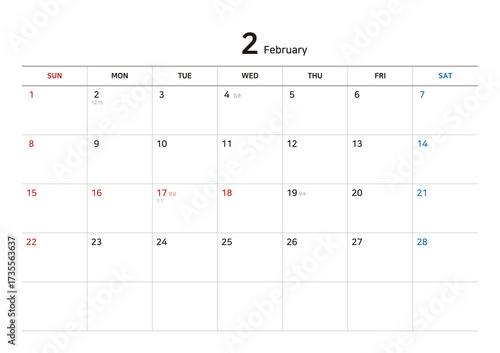 Korean 2026 Desk Calendar Template