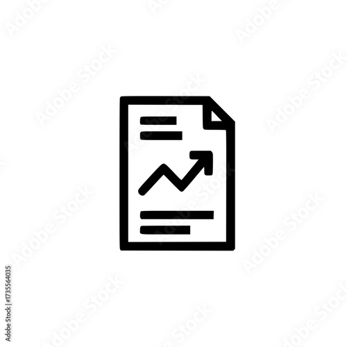 Business report with ascending chart and text layout for profit increase and financial planning