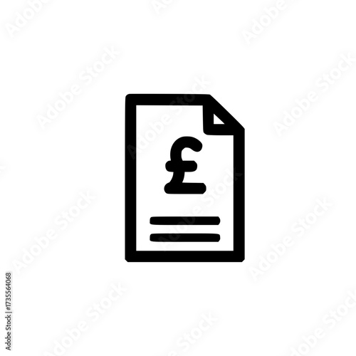 Business document featuring pound graphic and text layout for banking and corporate planning