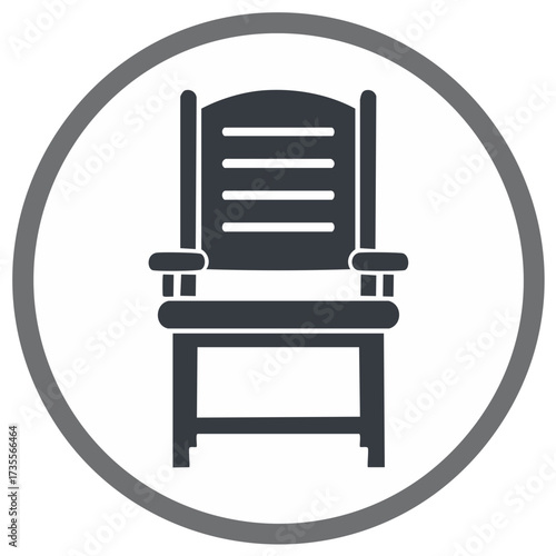Chair Icon Symbol Sign Seat Furniture Design Graphic Element Minimalist Style Vector Isolated
