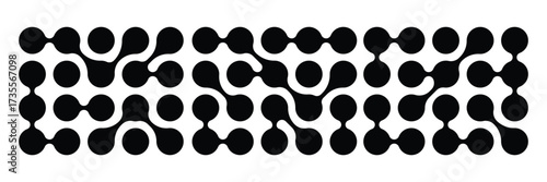 Connected dots icon. Circles pattern sign. Integration symbol. Abstract point movement. Connected round blobs. Transition metaballs. Vector illustration 
