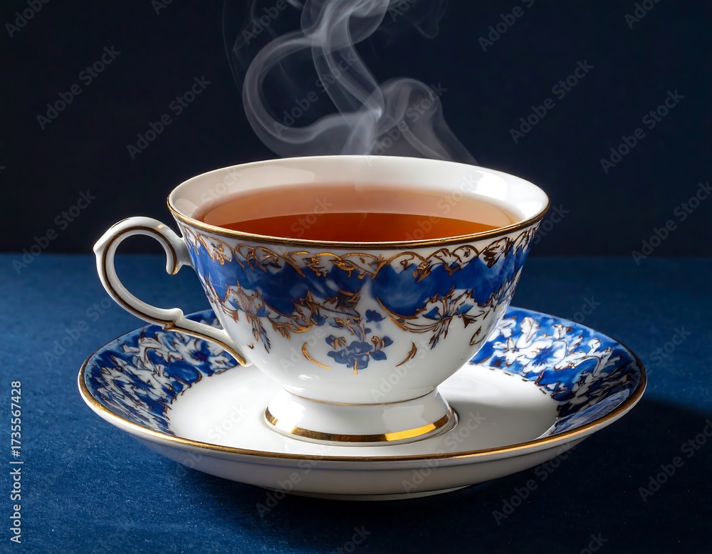 Fototapeta premium Elegant Tea Cup with Steam.