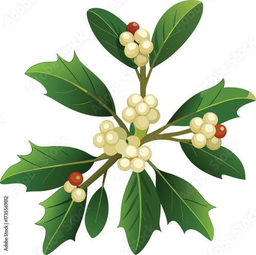 Christmas Mistletoe Bundles festive arrangement with natural green leaves