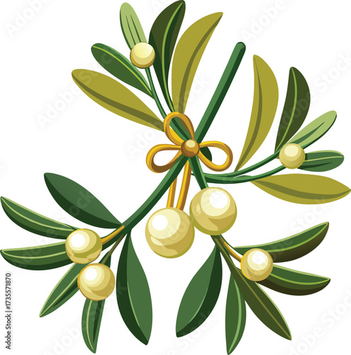 Christmas Mistletoe Bundles decorative cluster with green foliage and berries