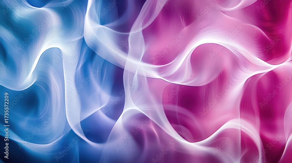 Obraz premium Holographic interference rings creating mesmerizing wave patterns with vibrant blue magenta gradient flowing abstract optical physics demonstration