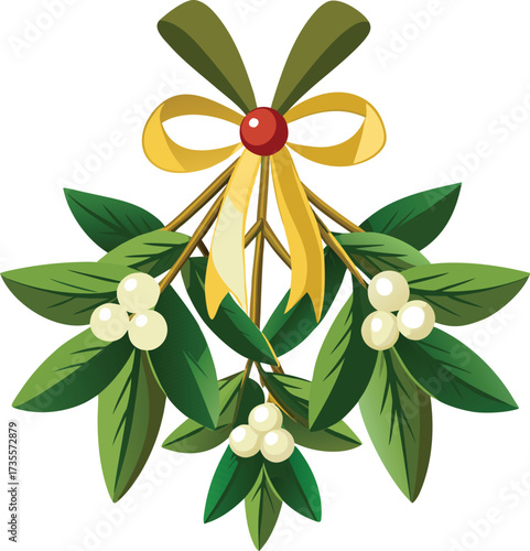 Christmas Mistletoe Bundles traditional arrangement with green foliage and berries
