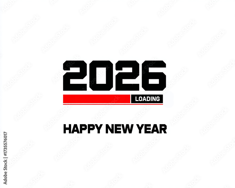 Obraz premium Clean and Elegant Happy New Year 2026 Professional Layout