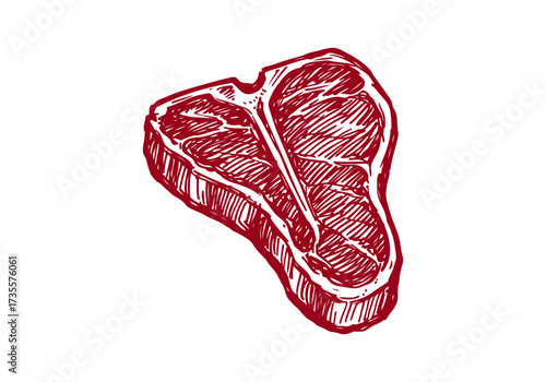  Steak hand drawn vector sketch illustration