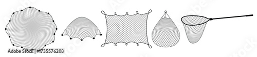 fish net isolated fishnet and scoop set
