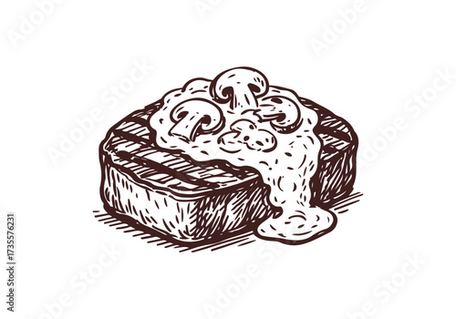  Steak hand drawn vector sketch illustration
