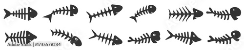 fishbone set vector illustration