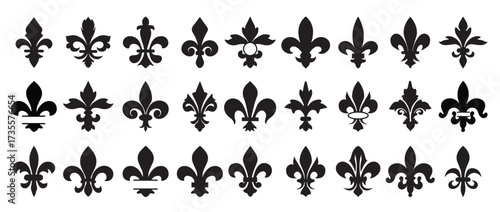 fleur de lis silhouette on white background vector illustration