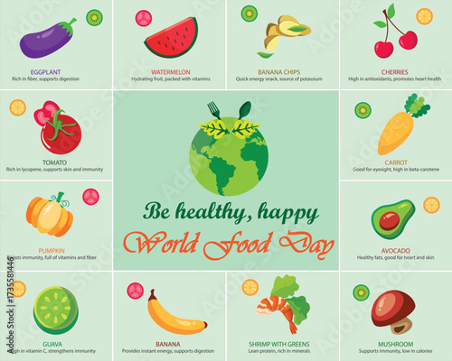 Celebrate World Food Day with fresh fruits and vegetables that keep you healthy and strong. Eating colorful foods every day helps boost energy and immunity naturally.