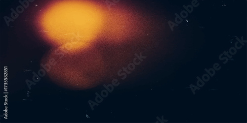 The abstract sun and moon illuminate a bright red galaxy explosion in the black night sky