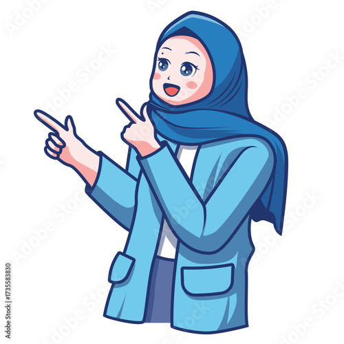 the girl pointed at something beside her