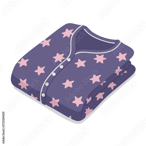 Folded Pajamas with Star Pattern.