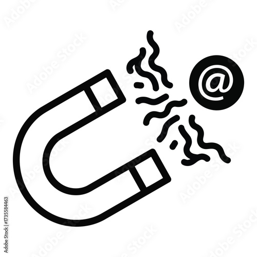 Vector art of magnet attracting email symbol