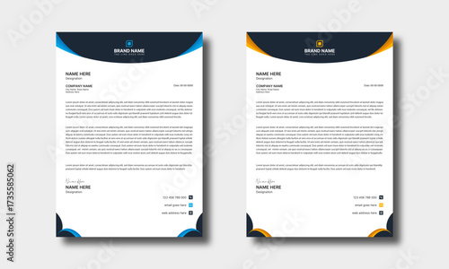Creative modern business letterhead design, Corporate stationery template