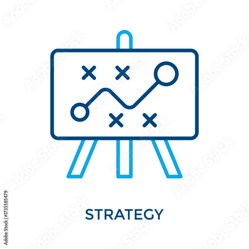 Strategy Icon Outline Color Style. Vector Illustration For Graphic Design