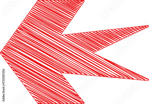 Red Scribbled Curved Arrow Illustration