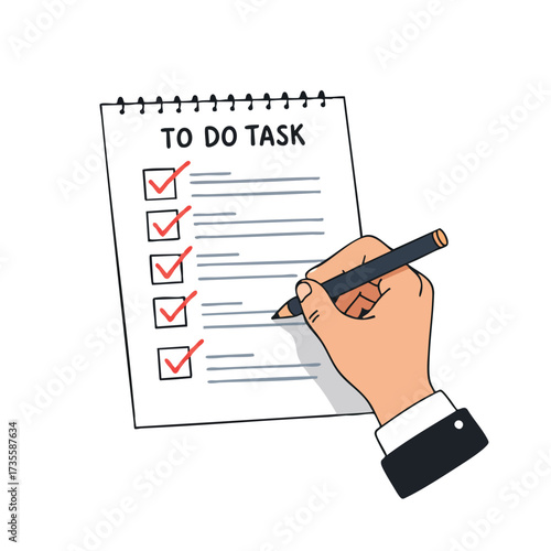 Hand checking off tasks on a to do list.