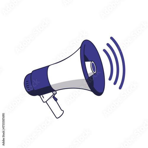 Illustration of a Megaphone Emitting Sound Waves.