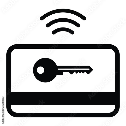 Vector art of key card with wifi signal icon