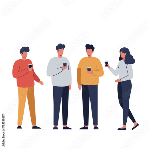 Group of friends enjoying coffee together.