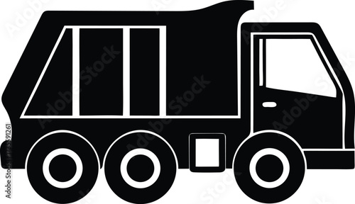 garbage truck silhouette, refuse lorry

