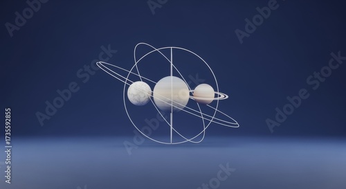 Minimalist Graphic Planetary Alignment