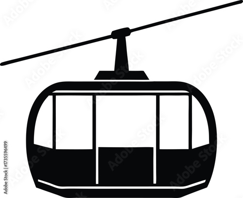 cable car vector, mountain transport illustration
