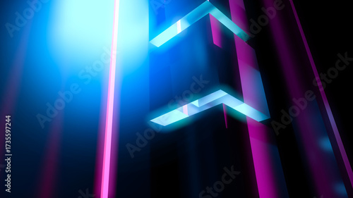 Dark abstract background with ultraviolet neon glow