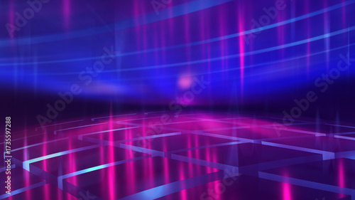 Dark abstract background with ultraviolet neon glow