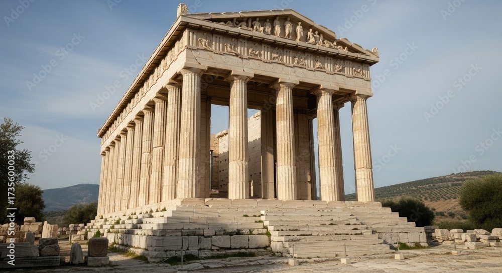 Obraz premium Temple of Hephaestus Ancient Greek Architecture in Athens.