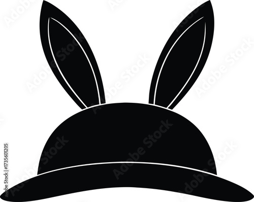 bunny hat silhouette vector, whimsical headwear illustration
