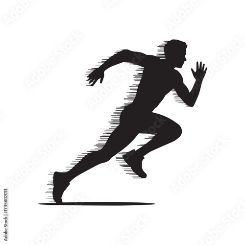 Dynamic Running Man Silhouette Vector Set for Fitness and Speed