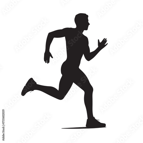 Dynamic Running Man Silhouette Vector Set for Fitness and Speed