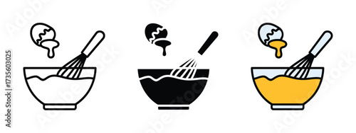 Bowl egg whisk icon vector. cooking and delicious recipes, perfect for food blogs and culinary symbol. vector illustration.