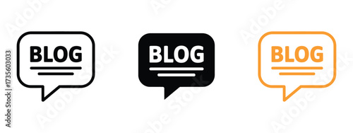 Blog bubble chat icon vector. website, social media, or marketing campaign to attract new readers and enhance engagement symbol. vector illustration.