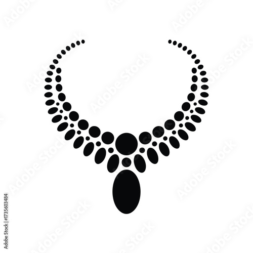 Elegant beaded necklace silhouette