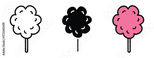 Cotton candy icon vector. fun and carefree moments with family or friends at the fair symbol. vector illustration.
