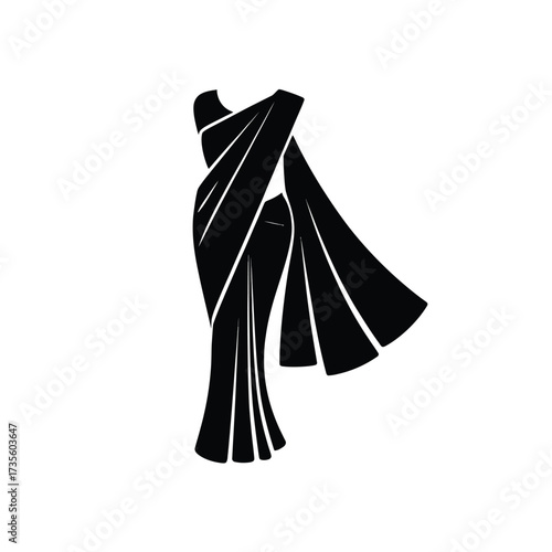Elegant traditional indian saree silhouette