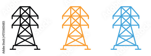 Electric tower icon vector. energy, infrastructure, or modern industrial design symbol. vector illustration.