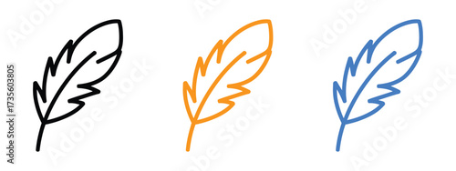 Feather icon vector. spirited and artistic element with simple elegance symbol. vector illustration.