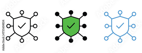 Network protected by security shield icon vector. data protection and cybersecurity, conveying trust and safety symbol. vector illustration.